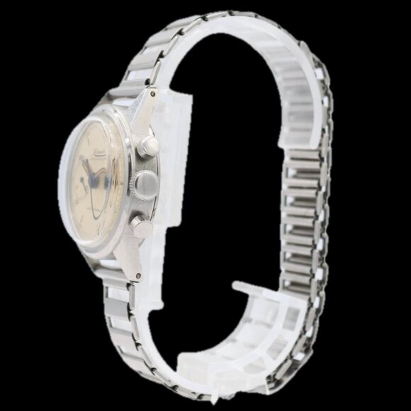 Vintage 32mm Minerva Men's Chronograph Wristwatch Valjoux 69 Swiss Steel Rare - Picture 3 of 7